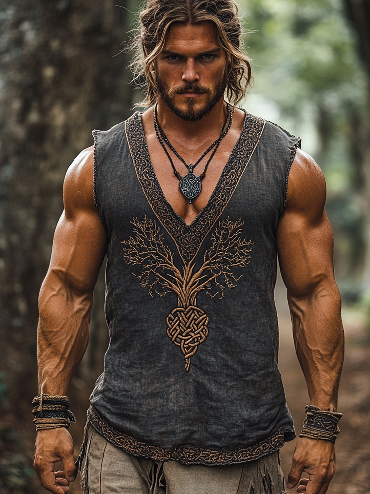 Men's Vintage Viking Tribal Tree Of Life Celtic Art Tank Top