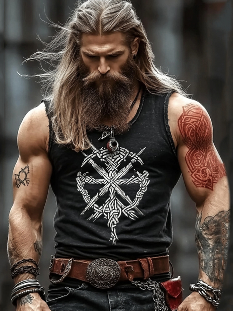 Men's Viking Tribal Totem Casual Tank Top