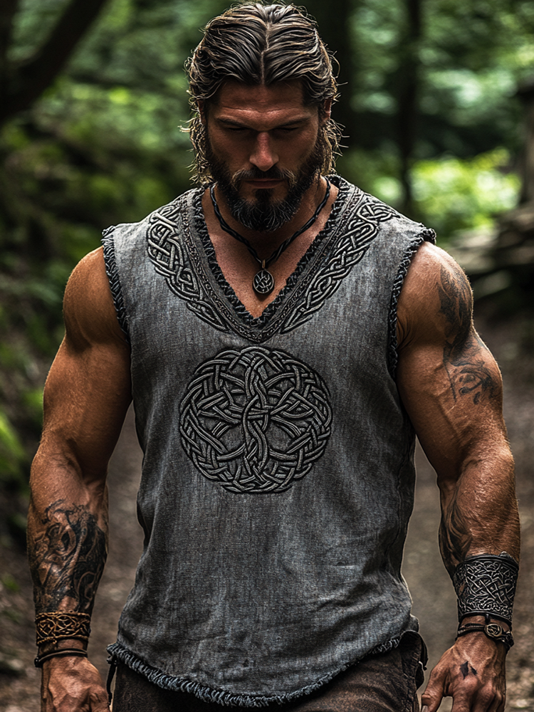 Men's Vintage Viking Celtic Knot Print Tank Top